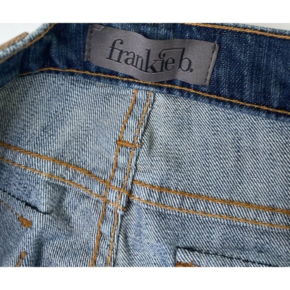 Frankie B Women’s Skinny Jeans Studded Back Pockets low rise 28x30 Blue Y2K - Picture 6 of 7